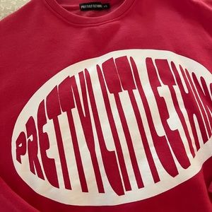 PrettyLittleThing pink sweatshirt and short set